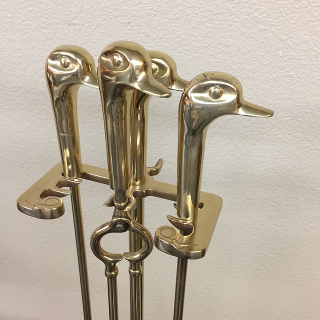 Brass Duck Head Fireplace Tools Set of 4 Chairish