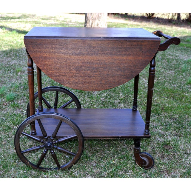 Vintage Wooden Tea Cart Chairish