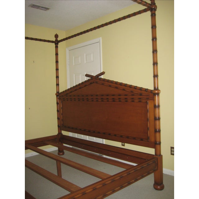 Julia Gray Ltd Faux Bamboo Canopy Bed | Chairish