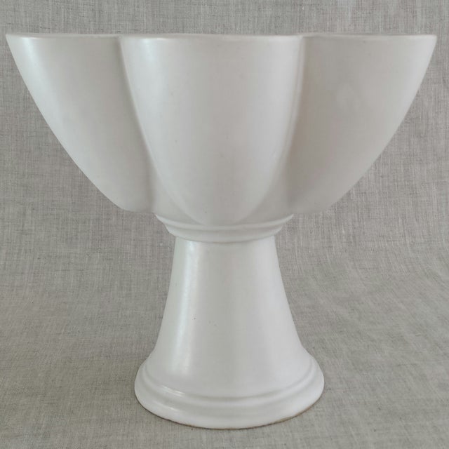 Vintage Glazed Pottery Pedestal Bowl Chairish