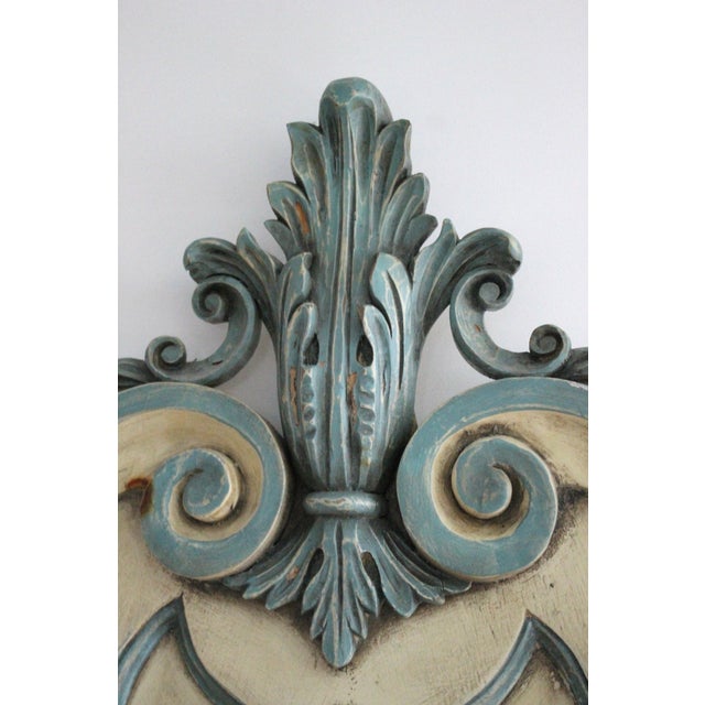 Shabby Chic Cream and Blue King Headboard Chairish