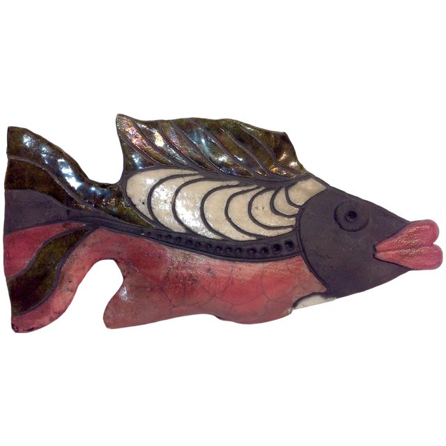 Raku Pottery Fish Sculpture Chairish