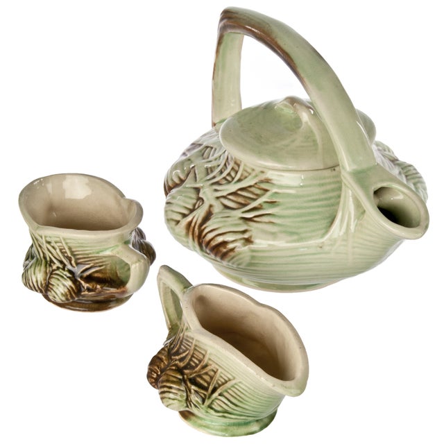 McCoy Pottery Pine Cone Teapot Set Chairish