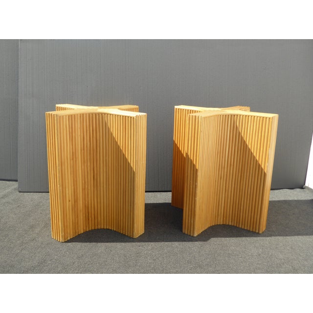 Contemporary Bamboo Dining Table Bases A Pair Chairish