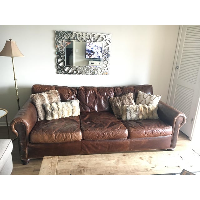 Restoration Hardware Original Lancaster Leather Sofa | Chairish