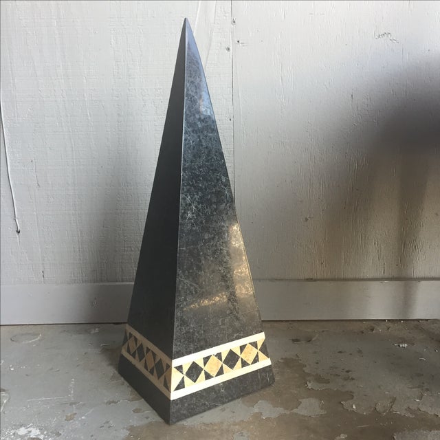 Vintage Tessellated Marble Stone Pyramid Chairish