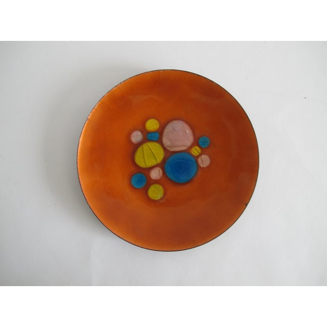 MidCentury Orange Enamel Plate Chairish