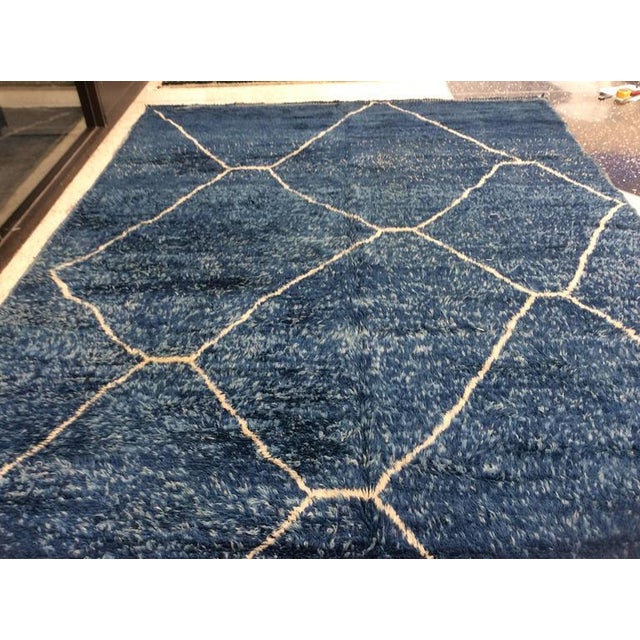 Navy Blue Moroccan Berber Rug 8′5″ × 11′9″ Chairish