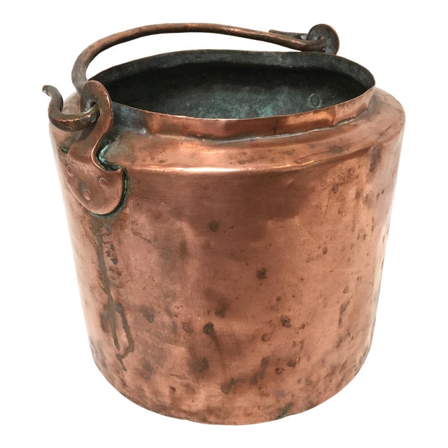 Vintage Rustic Copper Pot With Handle Chairish
