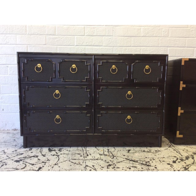 Omega Furniture Black Lacquer Faux Bamboo Dresser Chairish