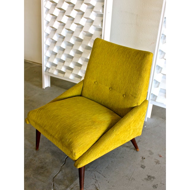 MidCenury Modern Italian Velour Chair Chairish