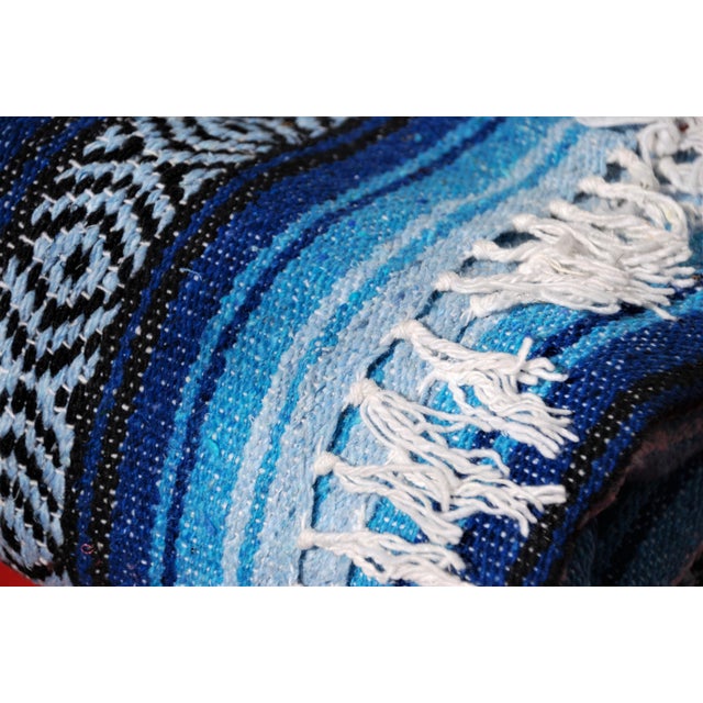 Blue Handmade Mexican Throw Rug Chairish