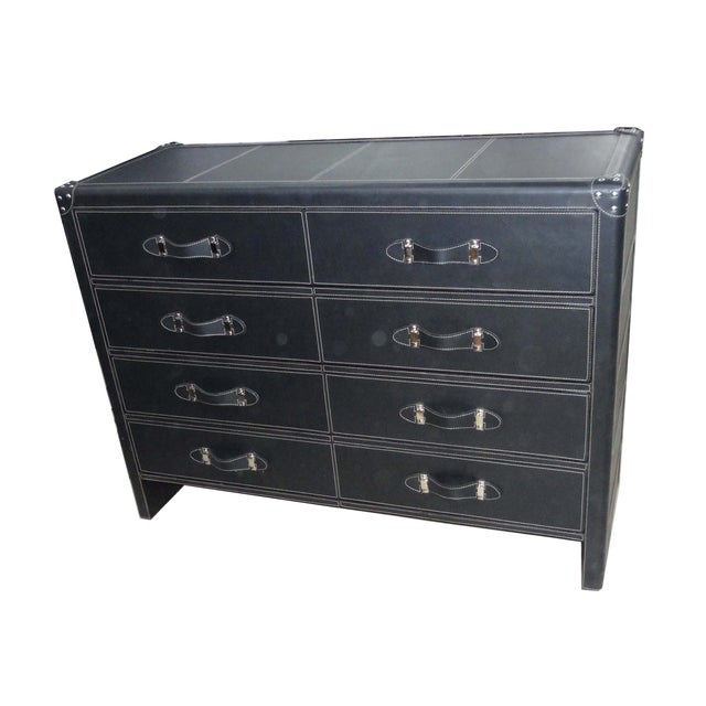 4Drawer Black Leather Dresser Chairish