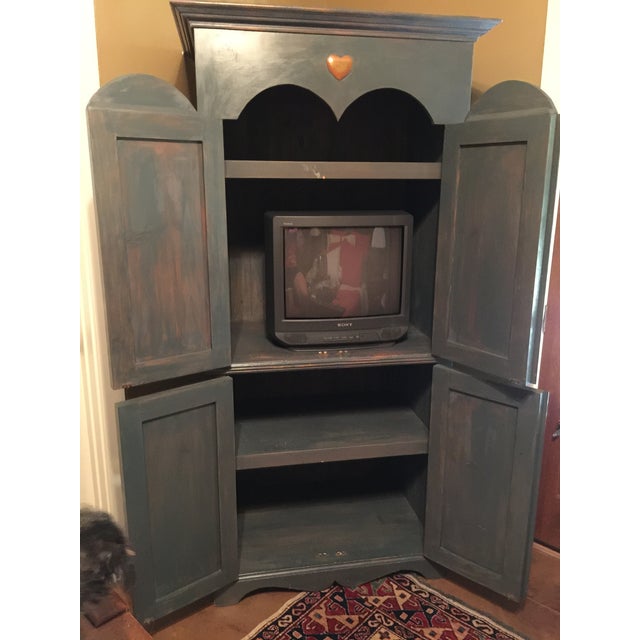 Painted Pine Armoire/Entertainment Center Chairish