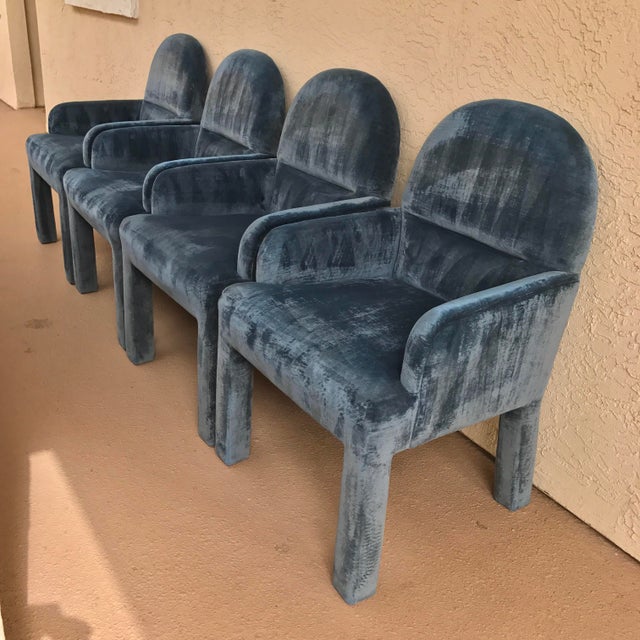 Crushed Velvet Dining Chairs Set of 4 Chairish