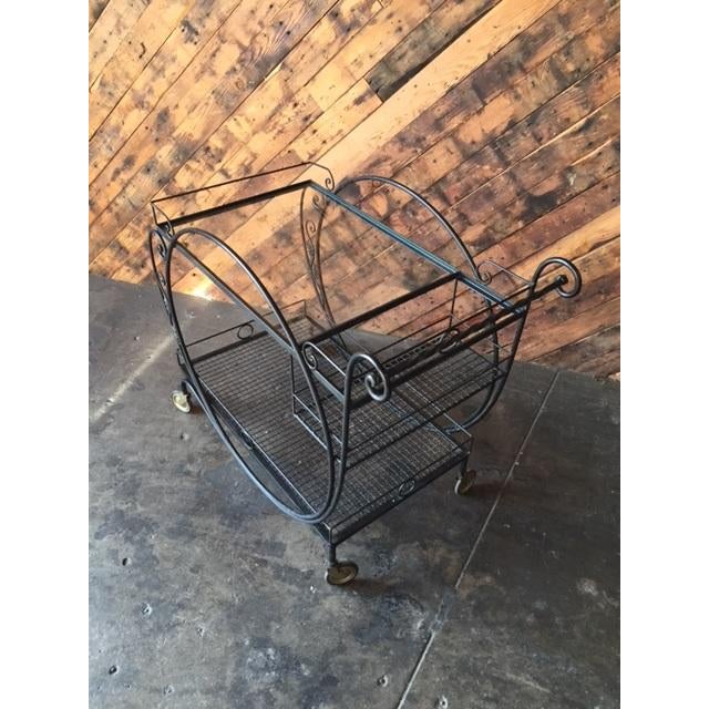 1940's Salterini Wrought Iron Rolling Outdoor Bar Serving Cart Chairish
