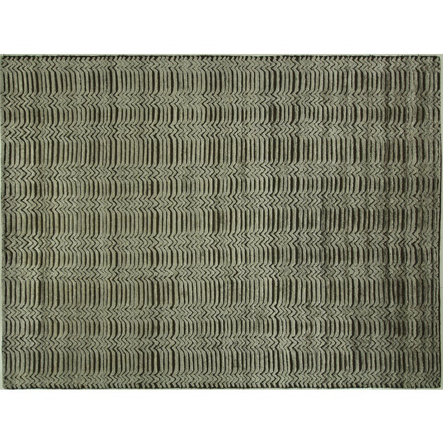 Modern Wool & Silk Area Rug 9'4" x 12'1" Chairish
