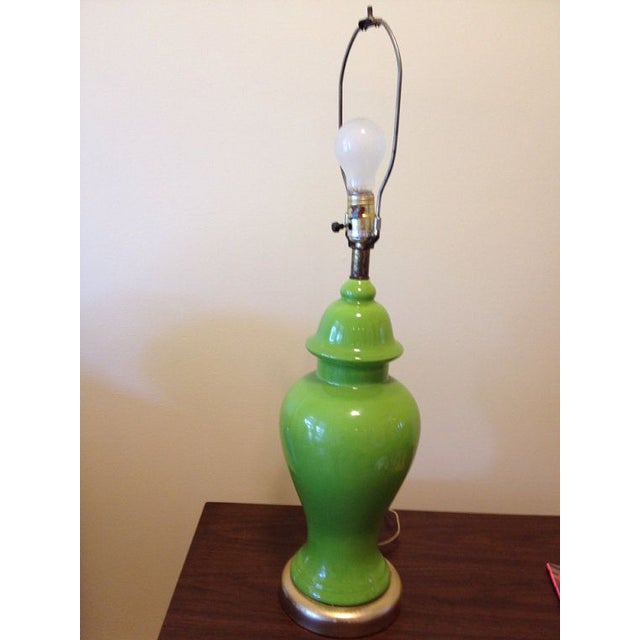 MidCentury Lime Green Ginger Jar Table Lamp Chairish