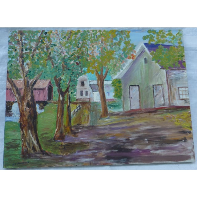 H.L. Musgrave Vintage Signed Town Scene Painting Chairish