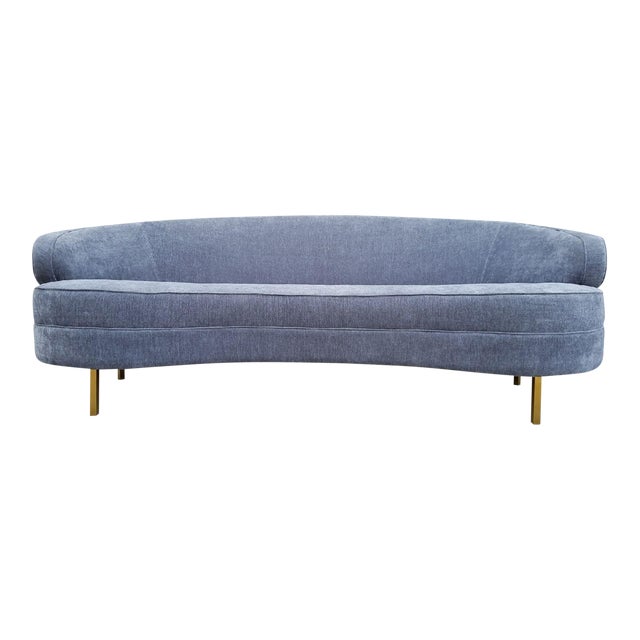 Light Grey Velvet Sofa | Chairish