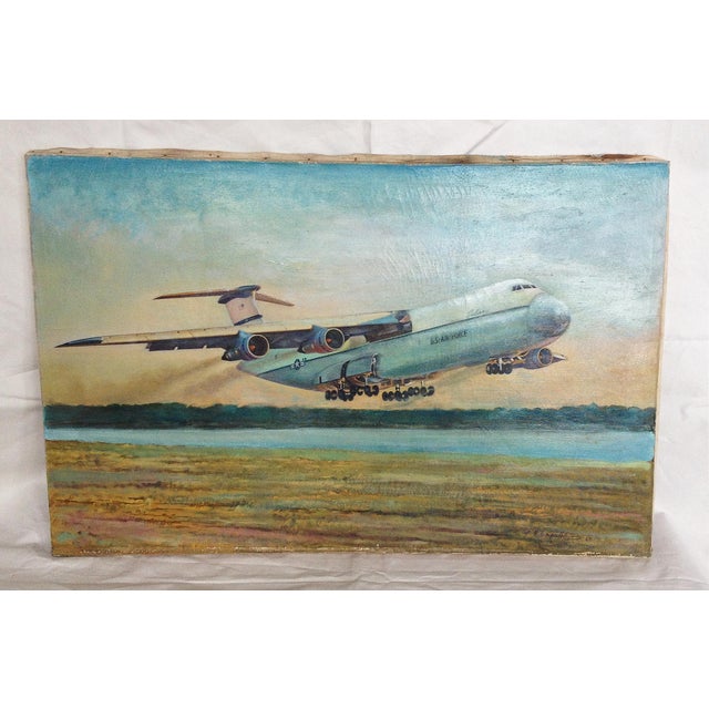 Airplane Painting, Oil on Canvas Chairish