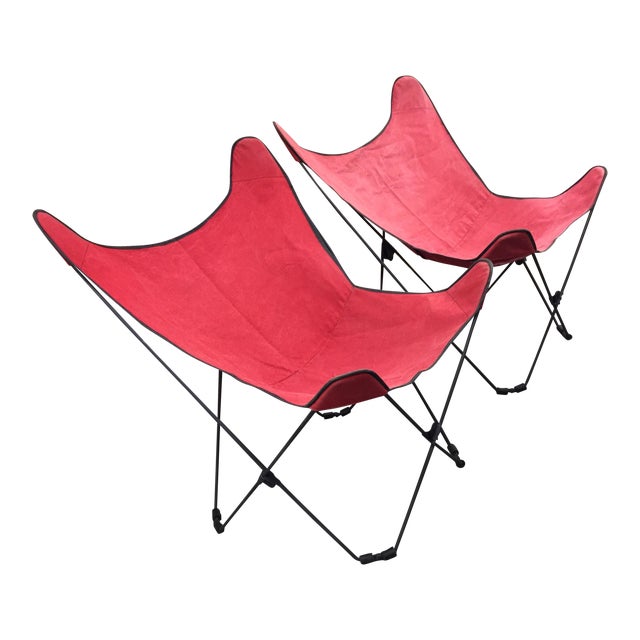 MidCentury Collapsible Butterfly Chairs Pair Chairish