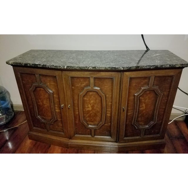 Henredon Sideboard Console Silver W/Granite Stone Top Chairish