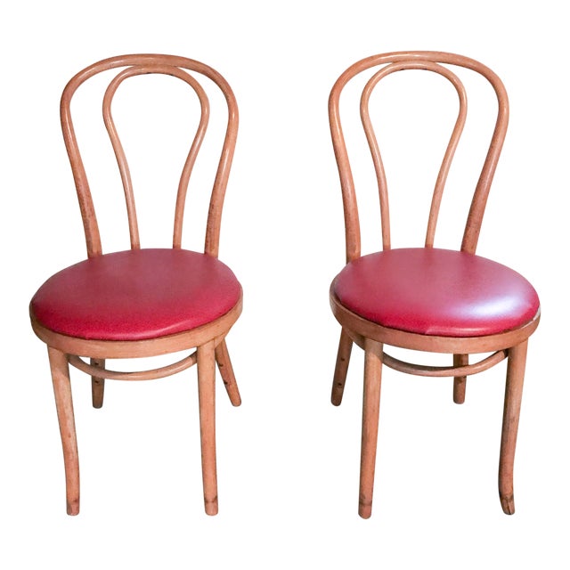 Style Bentwood Upholstered Chairs a Pair Chairish