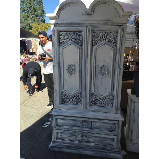 Shabby Chic White Traditional Tall Armoire Chairish
