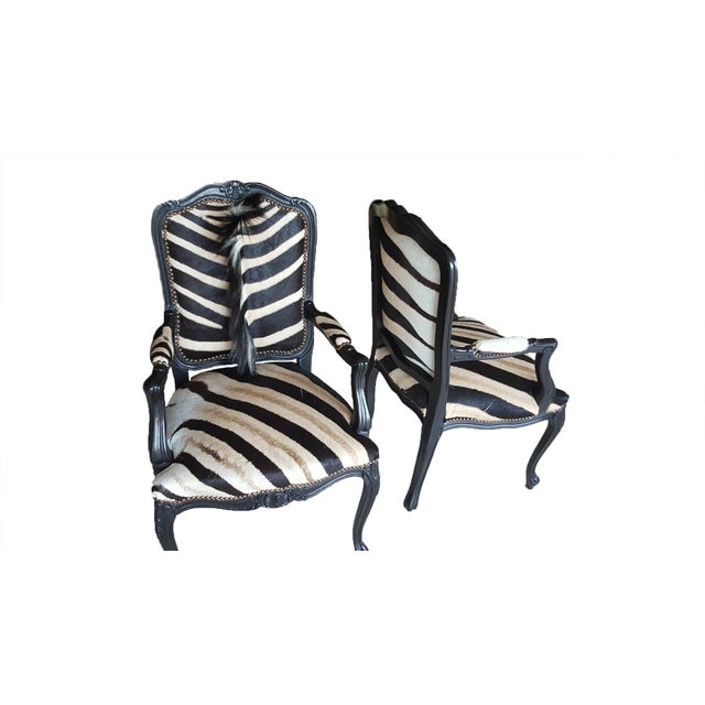 Zebra Hide Accent Chairs a Pair Chairish