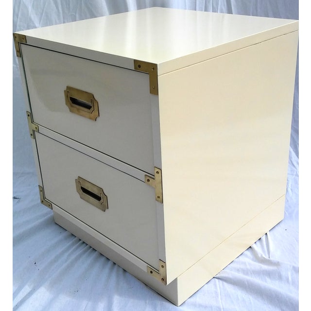 Lacquered Bernhardt Campaign Nightstand/Side Table Chairish