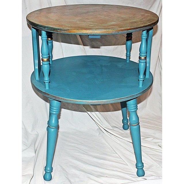 Round Copper Top Side Table | Chairish