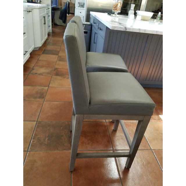 Restoration Hardware Leather Counter Stool A Pair Chairish