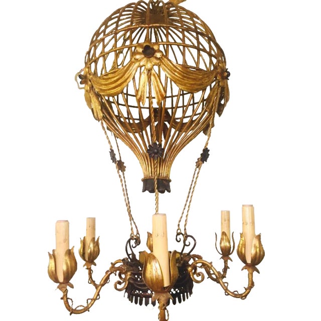 French Hot Air Balloon Chandelier | Chairish