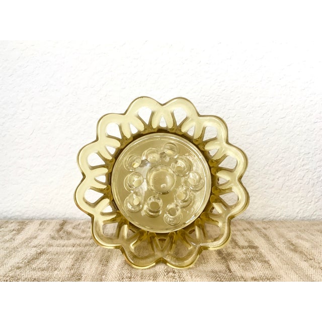 Amber Flower Frog Open Lace Diamond Glass Vase/Bowl Chairish