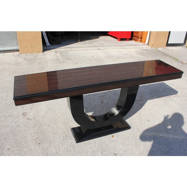 French Art Deco Macassar Ebony Console Table | Chairish
