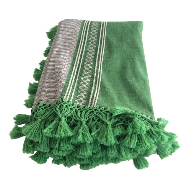 Green Mexican Tassel Blanket Chairish