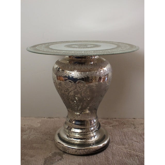 Mercury Glass Accent Pedestal Table Chairish