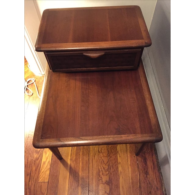 Lane Perception 2Tier Woven Drawer Side Table Chairish