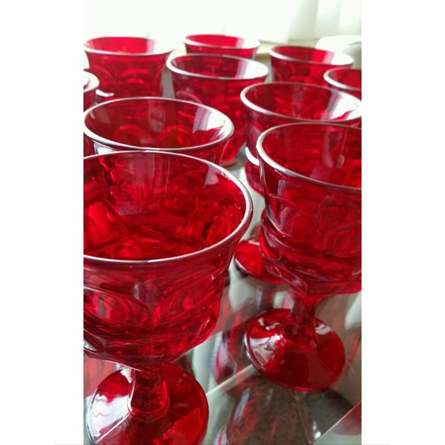 Mid Century Bright Red Water Goblets Set of 6 Chairish