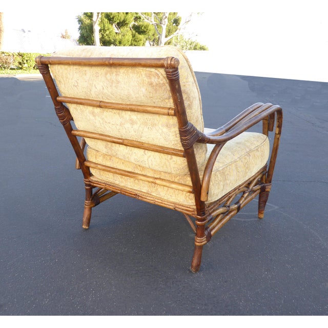 Vintage Rattan Accent Arm Chair | Chairish