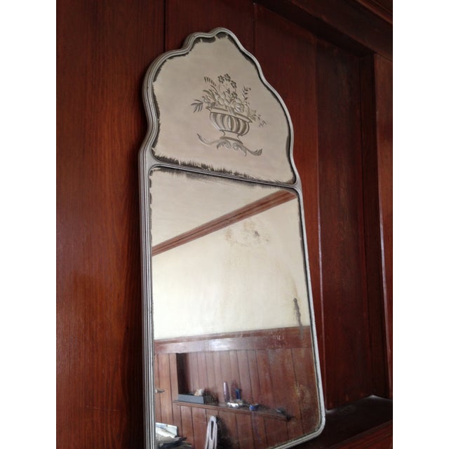 Large Vintage Etched Wall Mirror Chairish