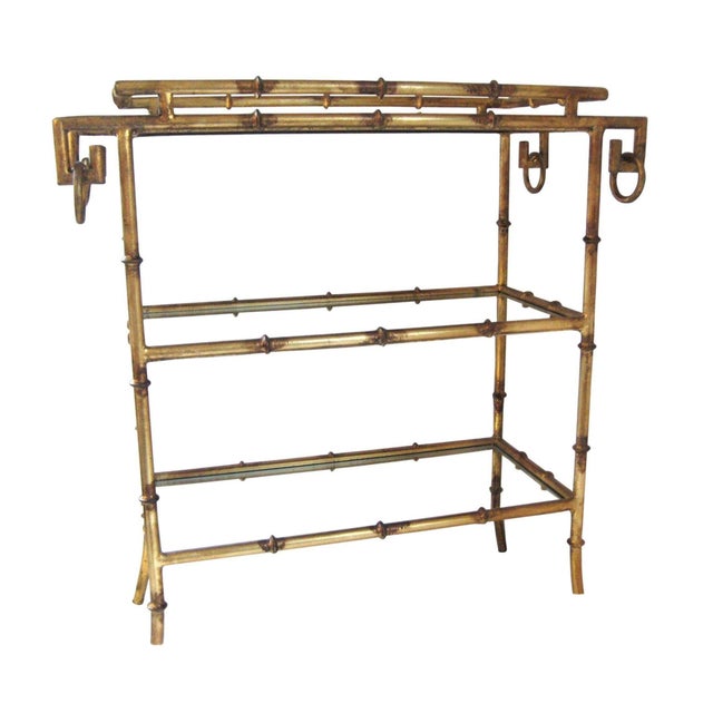 Gold Faux Bamboo Accent Table Chairish