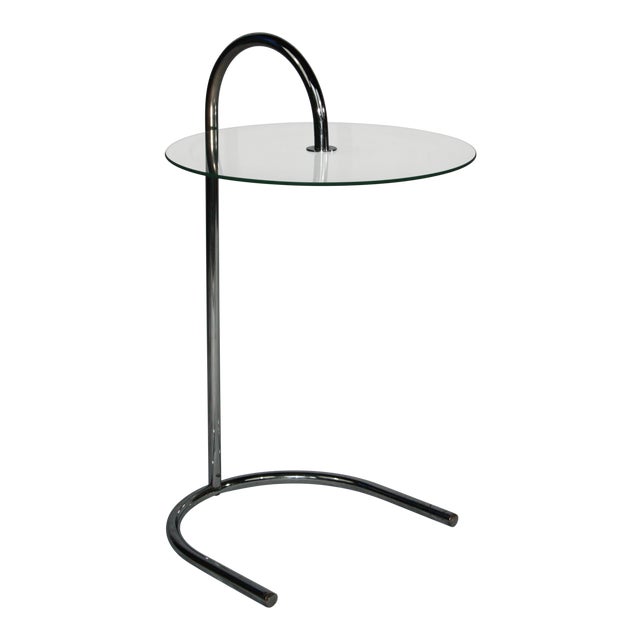 Glass & Chrome Side Table Chairish