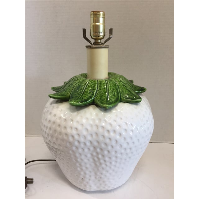 Vintage Italian Ceramic Strawberry Lamp | Chairish