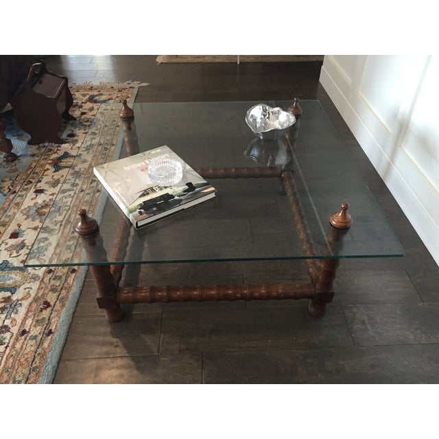 Vintage Wood & Glass Coffee Table Chairish