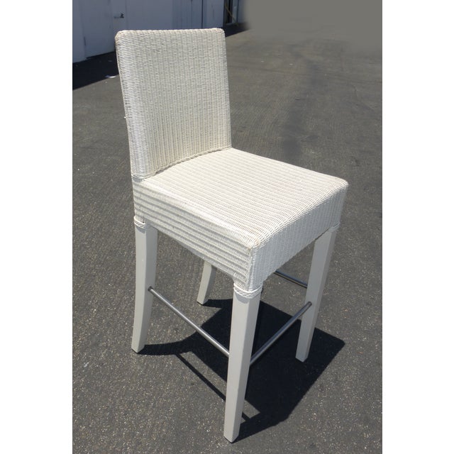 French Country White Rattan Counter Stools 3 Chairish