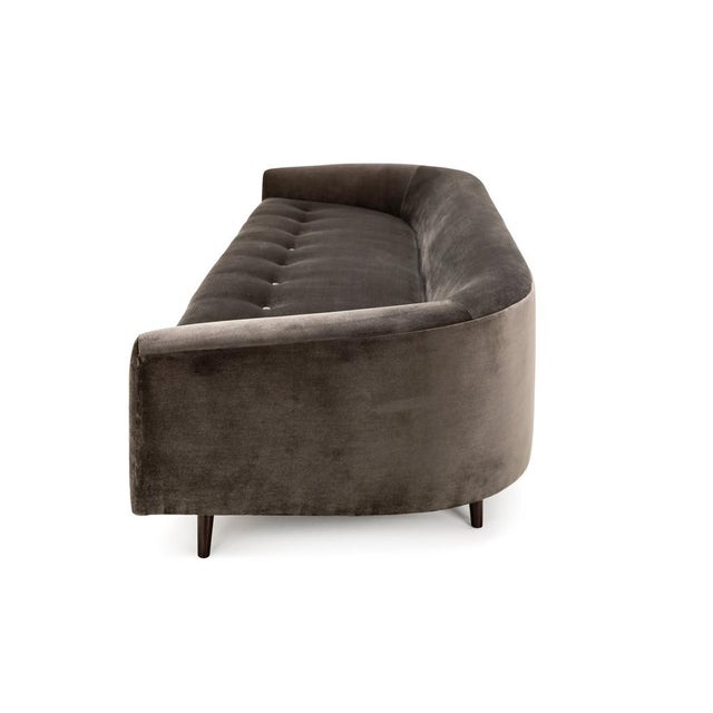 Clad Home Curved Velvet Button Tufted Sofa | Chairish