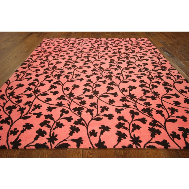 Overdyed Pink & Brown Floral Wool Rug 8'x10' Chairish
