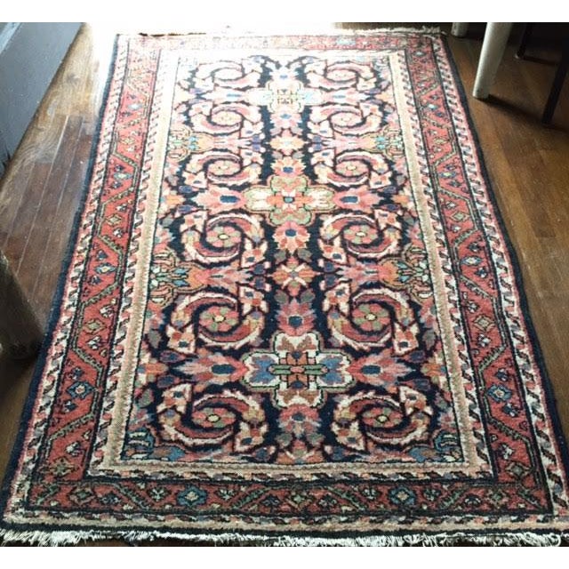 Vintage Pink & Blue Persian Rug 4'1" X 6'4" Chairish